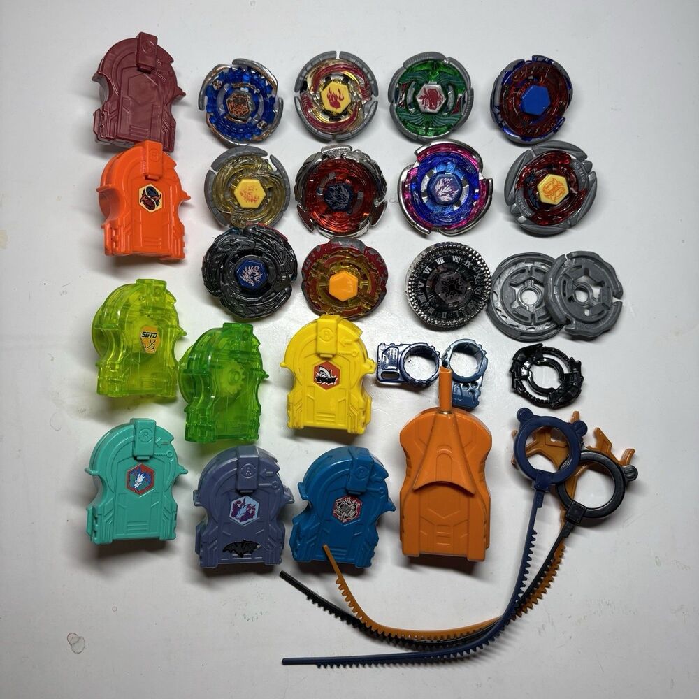 Vintage Beyblade Metal Fusion Masters Lot Twisted Tempo Cosmic Pegasus Launchers